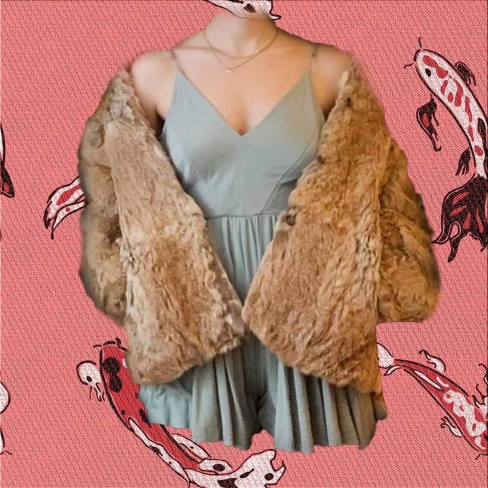 80s rabbit fur jacket